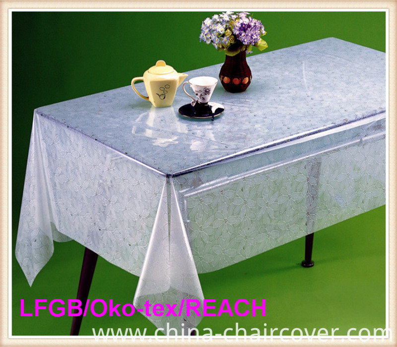 New Design PVC Printed Clear Tablecloth